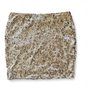 Lily White Sparkling Gold Mini Skirt